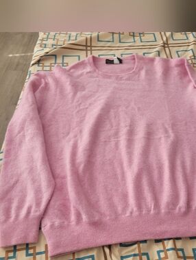 Lux Cashmere 100% Pure Cashmere Pink   Crew Neck Sweater Women XL